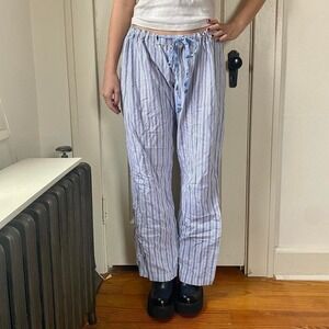 Vintage 90s y2k low rise wide leg blue striped boxer pants